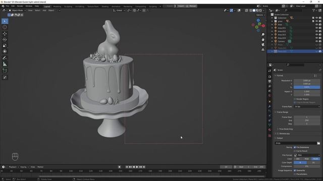 Как убрать красный пунктирный прямоугольник в видовом окне Blender 3 смотреть онлайн
