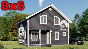 «Питер-1» Дом 8х6 финский каркасный дом с мансардой для ПМЖ ЛЮКС 8 на 6