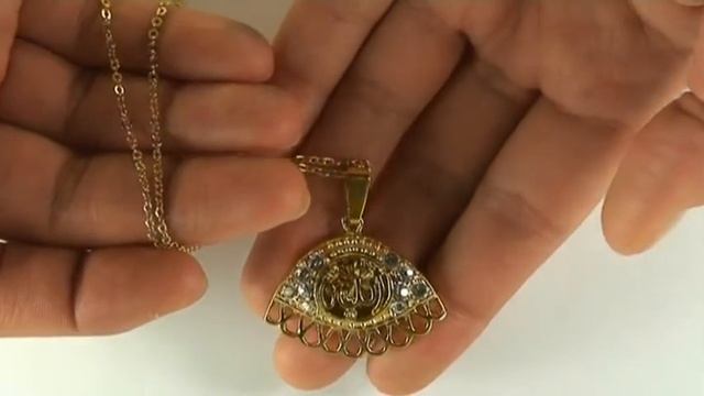 Кулон мусульманский Хвала Аллаху со стразами и узорами смотреть онлайн