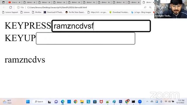 onkeypress, onkeyup, onfous,onblur event in javascript, pincode validation, Javascript events Day 2