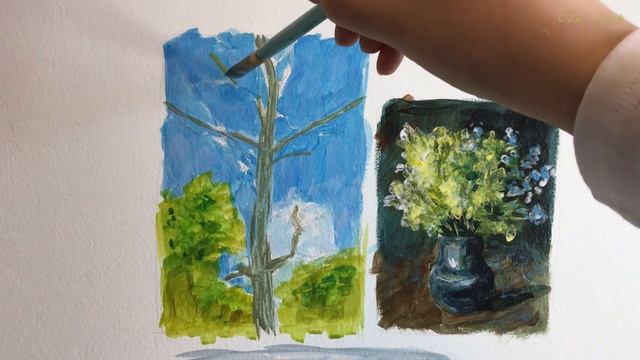 ?Рисую на стене акрилом?Весенний дуб по мотивам Левитана?Acrylic painting #3 смотреть онлайн