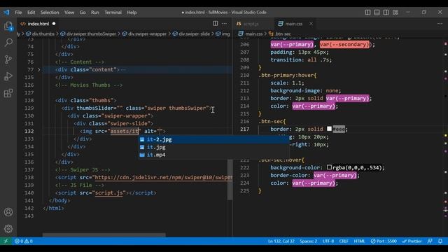 How to Create a Modern & Responsive Movie Website Landing Page | HTML, CSS & JavaScript, Carousel