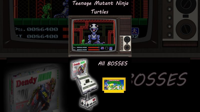 Teenage Mutant Ninja Turtles - all bosses #shorts #dendy  #nes  #action