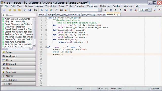 Jedi Python Autocomplete Using Zeus IDE