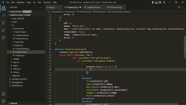 #31 Rendering List in React | working with React events | A Complete React Course