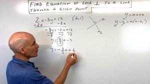Find Equation of Line Perpendicular to a Line Through a Given Point
