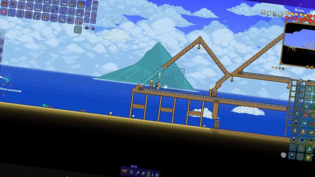 Построил дом на пляже? Timelapse Terraria 1