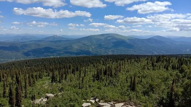 Вид с останцев горы Синюхи. 2 июля 2022г. смотреть онлайн
