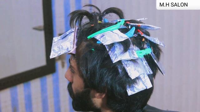 Men's Grey Highlights on Black hair | Silver or Platinum grey | M.H SALON | смотреть онлайн