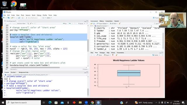 R Script: World Happiness Read -- Read Excel, Remove and Add Columns, Dress up a Box Plot смотреть онлайн