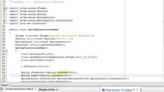 Java Programming Tutorial -SpringLayout.Constraints-19- public void setConstraint(String edgeName ,
