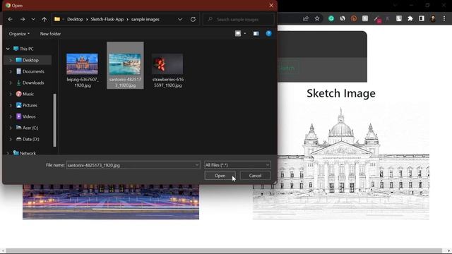 Sketch making Flask App in Python - Sketchy