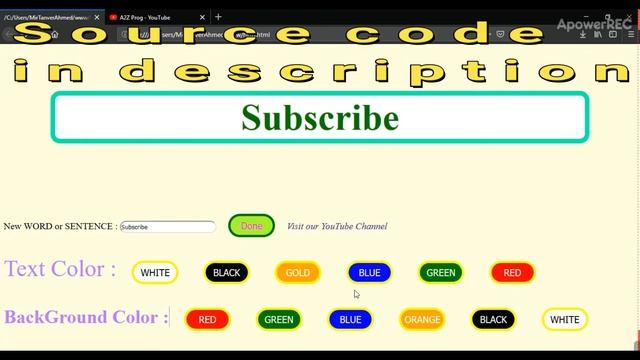 Web Game Tutorial -1 || HTML, CSS, JS || Playing with color || Advanced Web Development Tutorials |