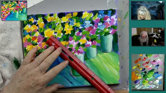 Easy Beginner Acrylic  Colorful  Flower Market  Tutorial