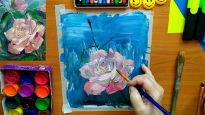 Как нарисовать розу. Акрил | How to draw a rose. Acrylic.