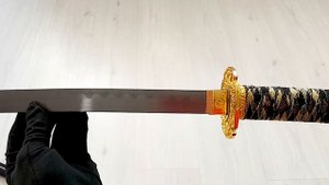Катана черная с оплеткой на ножнах