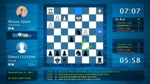 Chess Game Analysis: Mousa Ajouz - Dima11223344 : 1/2-1/2 (By ChessFriends.com)