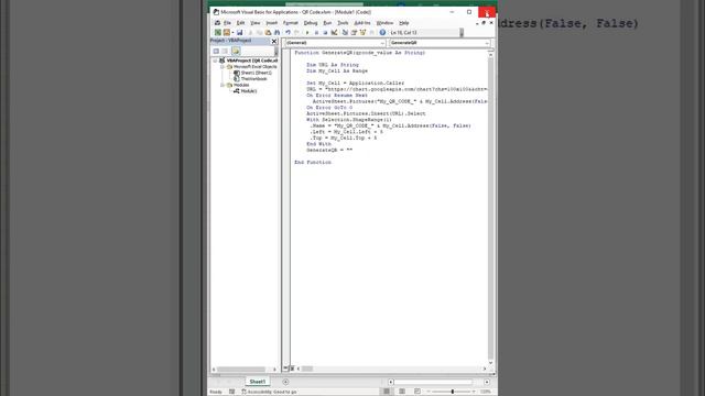 Excel VBA Create QR Code