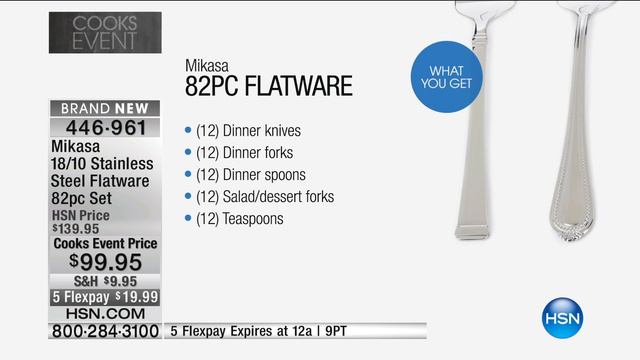 Mikasa 18/10 Stainless Steel 82piece Flatware Set смотреть онлайн