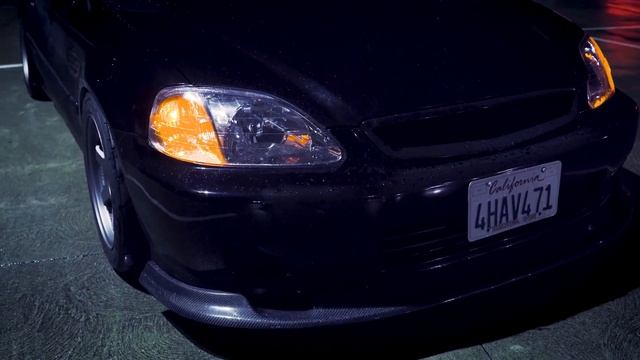 Honda Civic Si EM1 at night смотреть онлайн