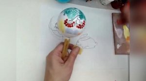 Простая роспись елочных шаров