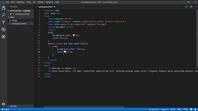 CSS3 17 - CSS3 media query based on screen size and device- orientation for desktop, tablet, phones