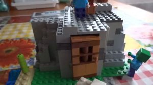 Лего майнкрафт самоделка домик  в пещере