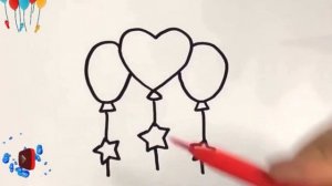 как рисовать воздушные шары/How to Draw Balloons/Como dibujar Globos/Como desenhar Balões