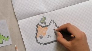 Рисунки по клеточкам/милые котики по клеточкам~ kitties~ ?