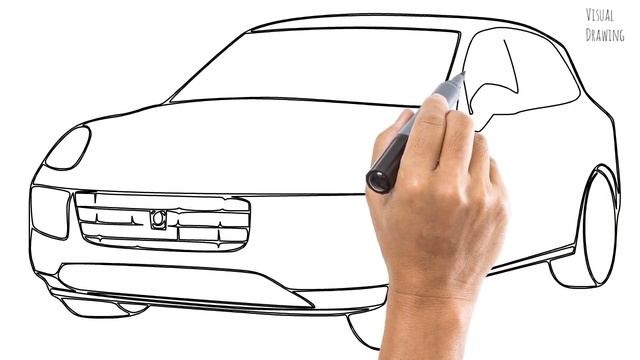Porsche Cayenne Car Sketch Drawing Easy, How To Draw a Simple Quick Porsche Cartoon Step By Step смотреть онлайн