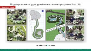 SU63-64. Моделирование прудов, ручьёв и каскадов в SketchUp (фрагменты)