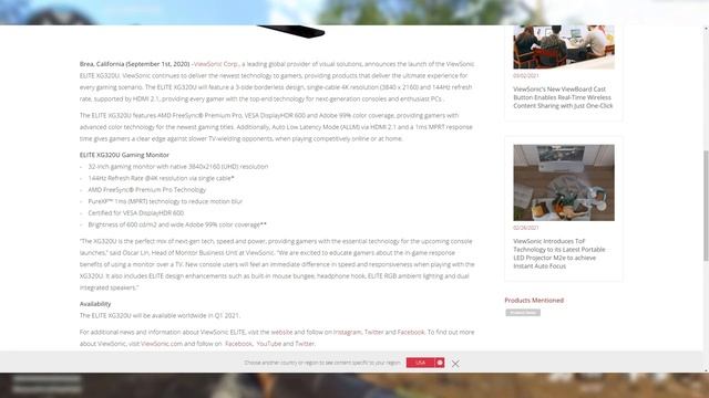 ViewSonic Announces their HDMI 2.1 4K, 144Hz Gaming Monitor - ViewSonic Elite XG320U смотреть онлайн