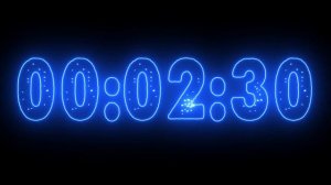 Неоновый-синий таймер 5 минут (обратный отсчет)