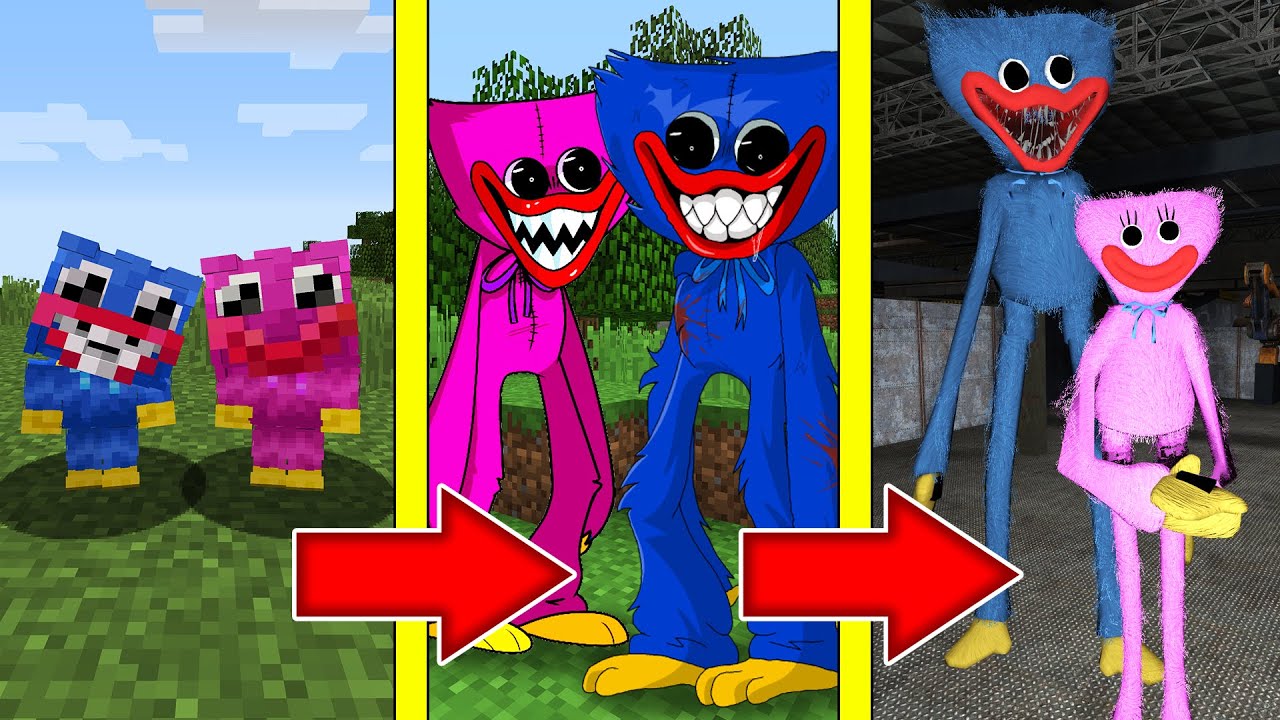 Как менялись ХАГГИ ВАГГИ и КИССИ МИССИ и их жизненный цикл в майнкрафт ! Эволюция HUGGY WUGGY смотреть онлайн
