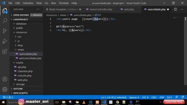 9. Blade Template PART- 2 || LARAVEL 8 in Hindi. || ( #laravel #composer #xampp #conditional) смотреть онлайн