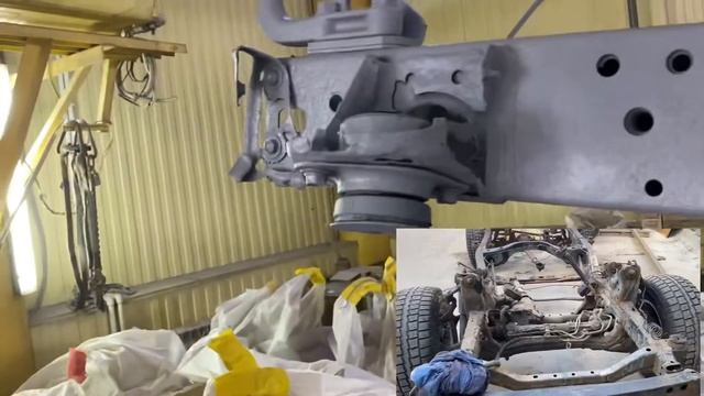 Пескоструйная обработка и покраска рамы Toyota Land Cruiser 100