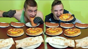 ПИЦЦА ШАУРМА СЛОЙКА С МЯСОМ КТО БЫСТРЕЕ СЪЕСТ ! ПОЕДАНИЕ МНОГО ЕДЫ НА СКОРОСТЬ