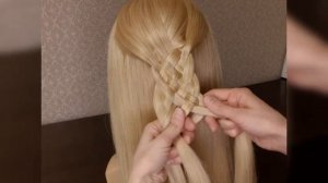 Коса из семи прядей. 7 прядей коса. Медленное видео плетения.