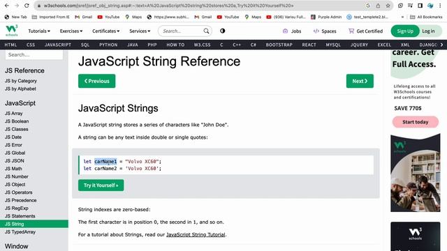 Introduction to Strings | JavaScript Tutorial in Hindi