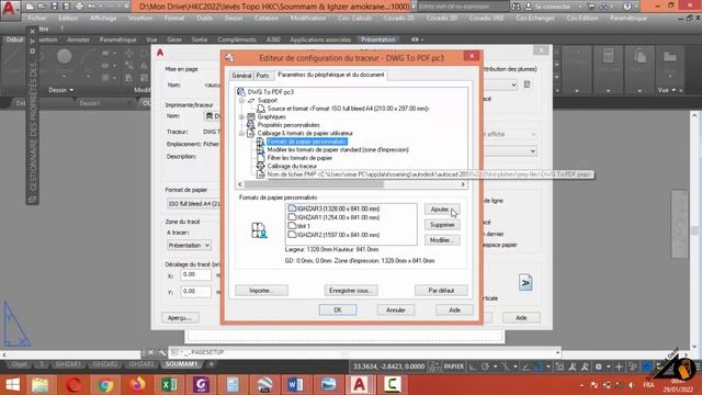 AutoCAD custom paper size creating-Création d'un format de papier personnalisé смотреть онлайн