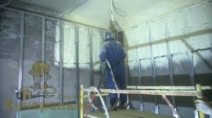Утепление бетонных и блочных стен изнутри; Теплоизоляция бетонного потолка ПЕНОПОЛИУРЕТАНОМ
