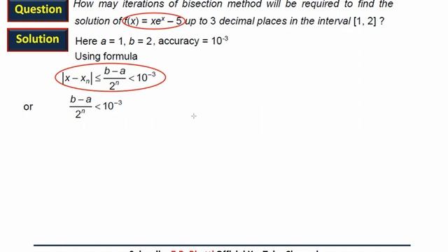 Bisection Method, Lecture 5, Finding Number of Iterations of Bisection Method смотреть онлайн