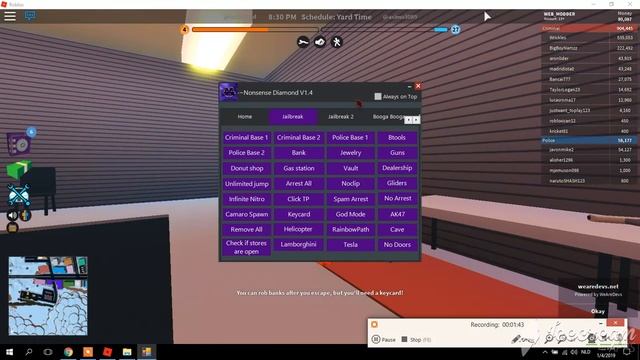 Roblox Jailbreak mod menu walkspeed inf jump inf nitro and more !!! смотреть онлайн