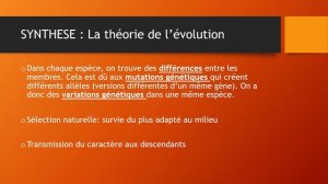 théories de l'évolution