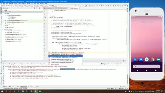 Started Service | Android Tutorials смотреть онлайн