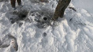 Рыбалка на Камчатке  Девчата отрываются по полной.  Подледный лов