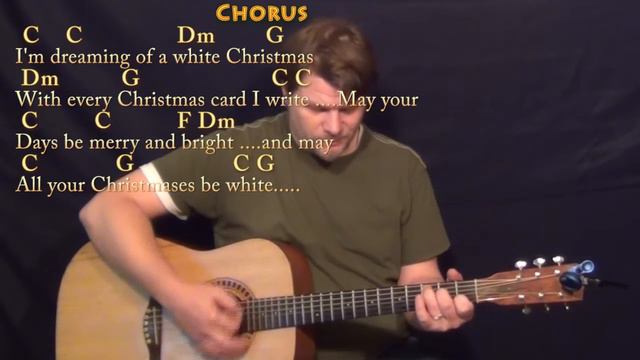 White Christmas (Christmas) Strum Guitar Cover Lesson in C with Chords/Lyrics смотреть онлайн