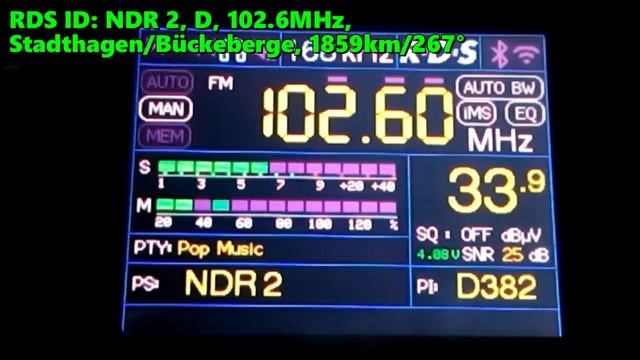 26.05.2023 17:54UTC, [Es], NDR 2, Германия, 102.6МГц, 1859км