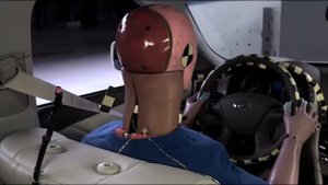 Infiniti Q70 driver side small overlap IIHS crash test