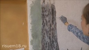 Мастер Класс Рисуем деревья на стене Кора сосны | Художник Наталья Боброва